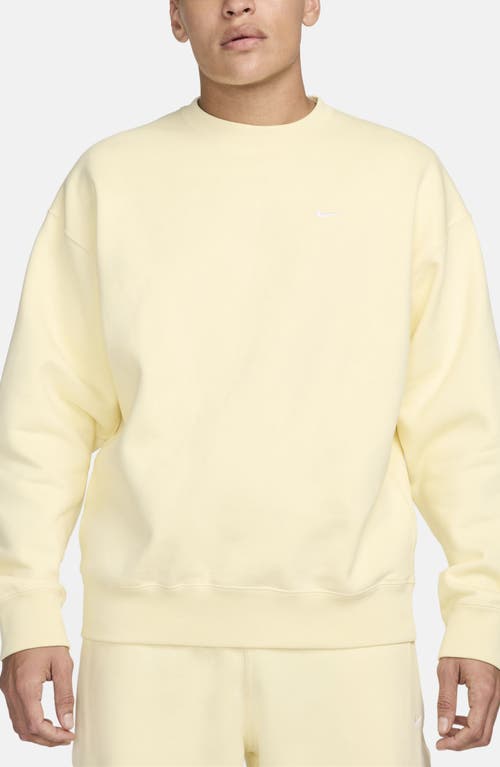 Shop Nike Solo Swoosh Oversize Crewneck Sweatshirt In Alabaster/white