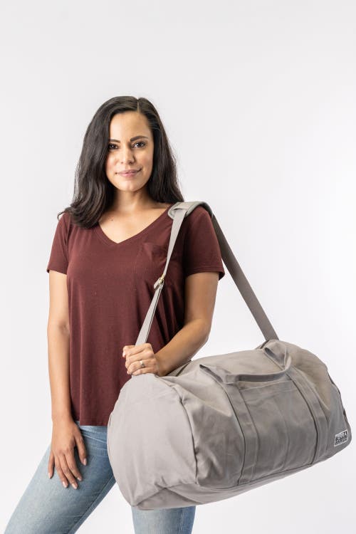 Shop Terra Thread Organic Cotton Duffle Bag In Cloud Grey