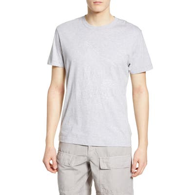 French Connection Whale In The Pool Embroidered T-Shirt, Grey