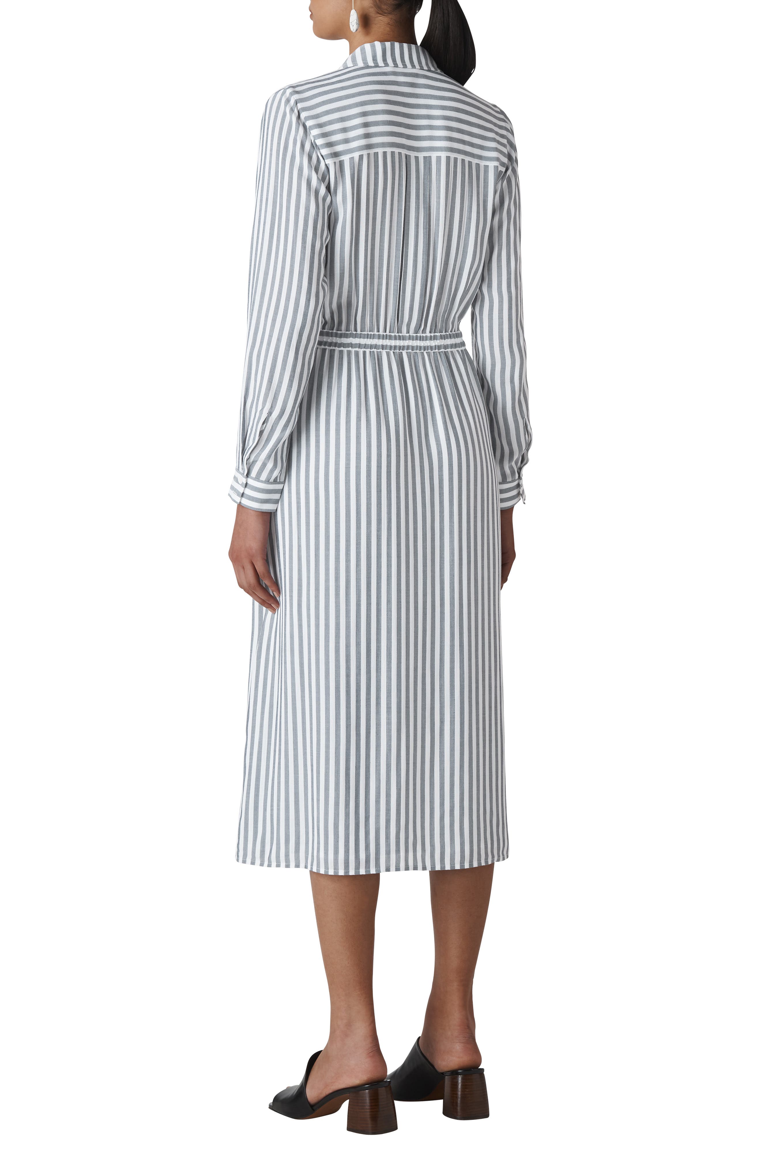 whistles stripe wrap shirt dress