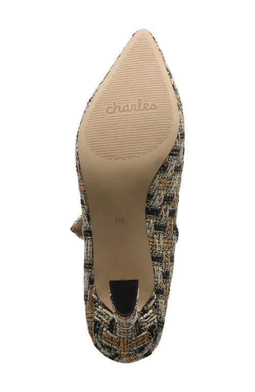 Charles By Charles David Avel Mary Jane Pointed Toe Mule In Black-goldx