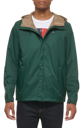 TOMMY HILFIGER TOMMY HILFIGER HOODED RAIN SLICKER JACKET 