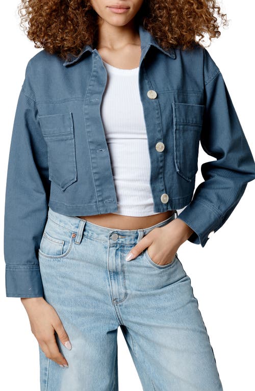 Shop Blanknyc Oversize Crop Cotton Jacket In Surf Camp