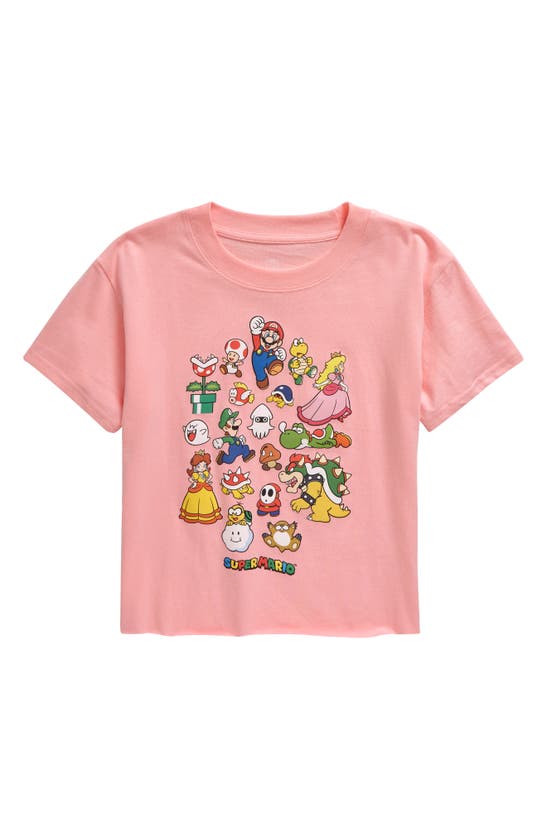 Shop Treasure & Bond Kids' Crop Graphic Tee In Candy Pink Mario
