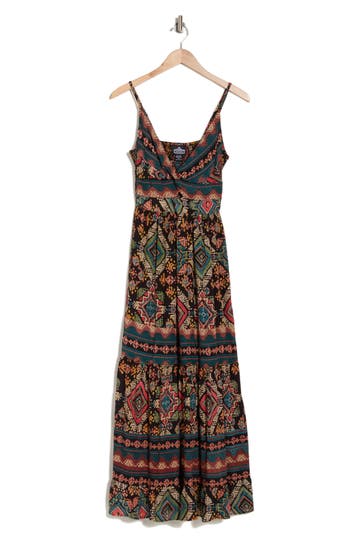 Angie Twist Front Maxi Dress In Multi