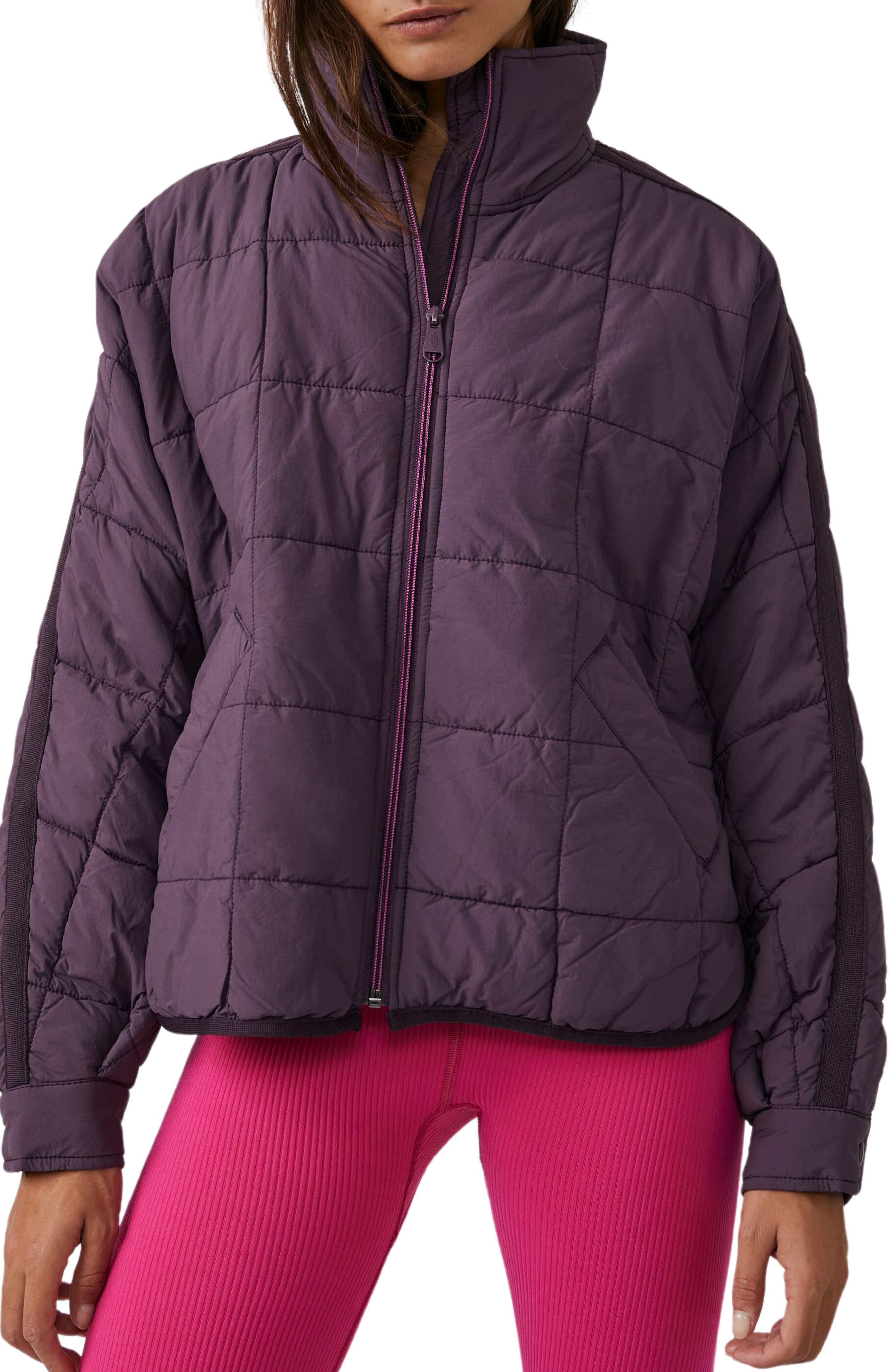 purple puffer jacket women