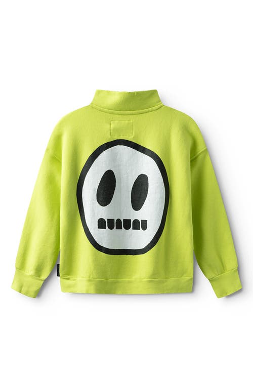 Shop Nununu Kids' Half Zip Pullover In Hot Lime