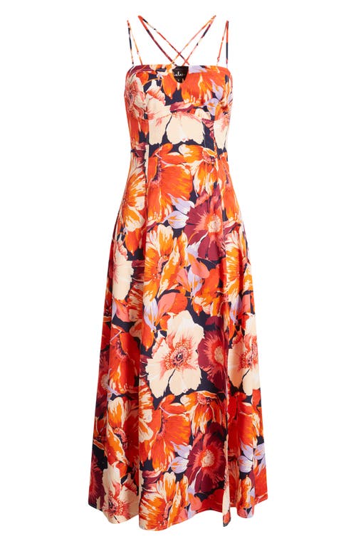 Shop Lulus Boldest Blooms Strappy Gown In Navy Blue Multi Floral