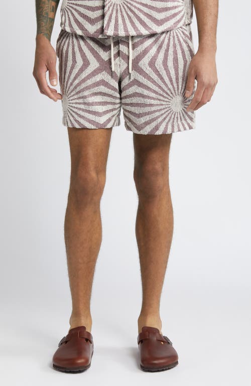 OAS Cortado Geo Jacquard Terry Cloth Shorts Brown at Nordstrom,