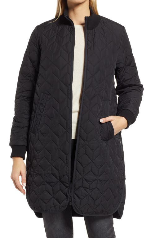 Isle Jacobsen Long Quilted Jacket in Black