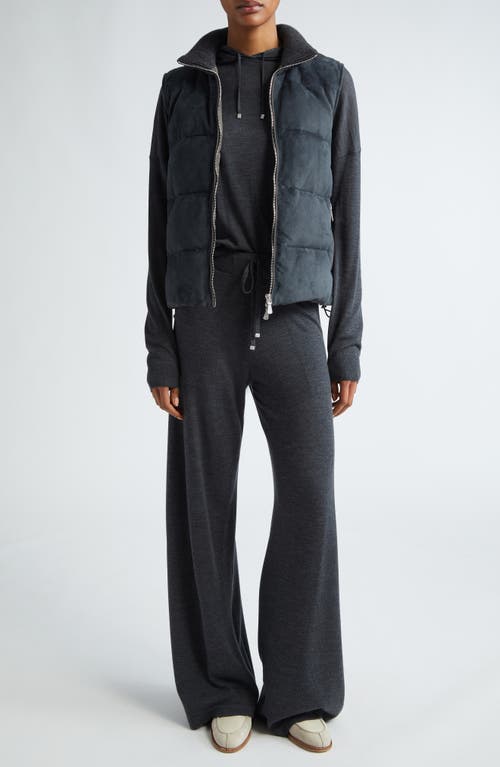 Shop Eleventy Merino Wool Drawstring Pants In 15 Smoke Grey