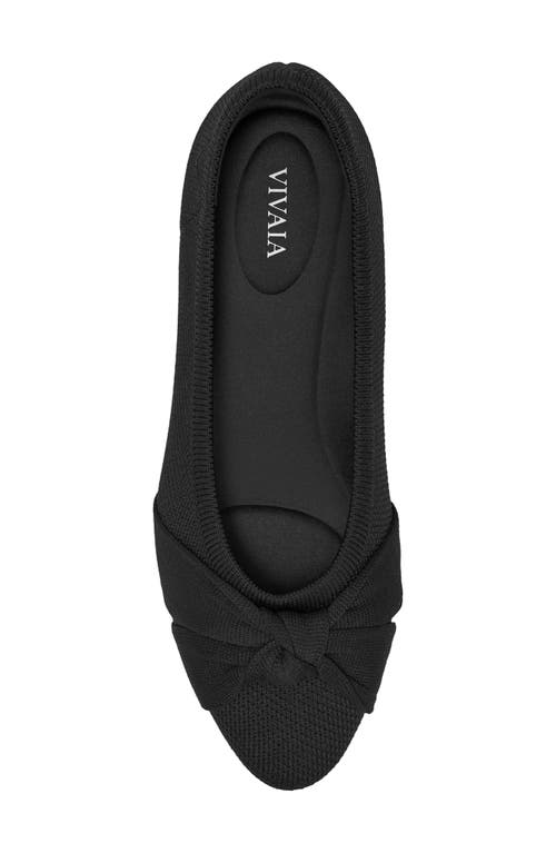 Shop Vivaia Knotted Water Resistant Almond Toe Flat In Black