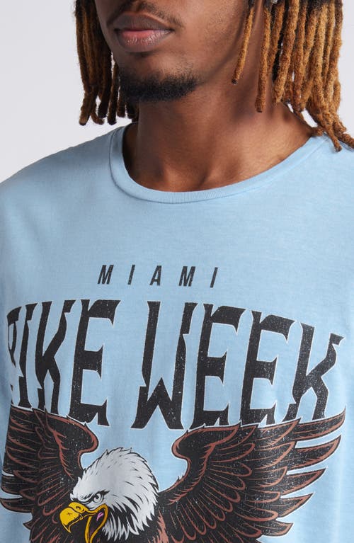 Shop Philcos Miami Bike Week Cotton Graphic T-shirt In Blue Pigment