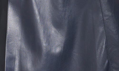Shop Calvin Klein Faux Leather Sleeveless Belted Midi Dress In Indigo