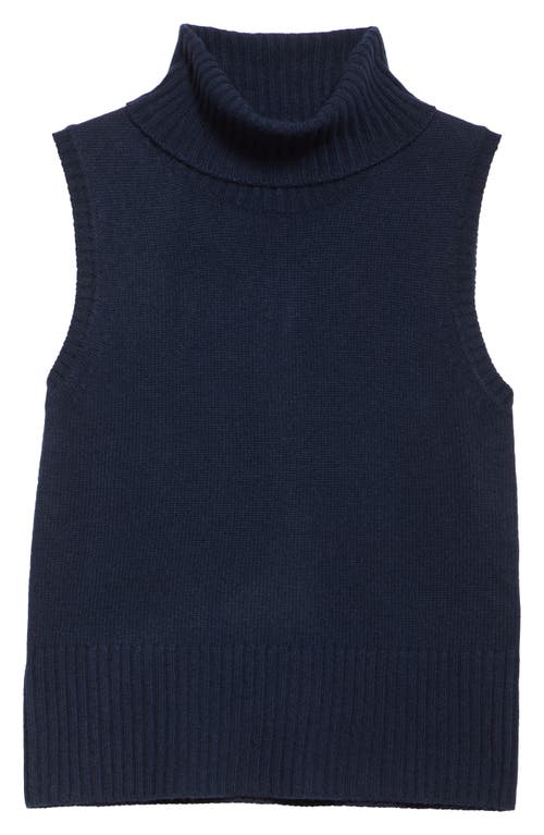 Veronica Beard Mazzy Turtleneck Sleeveless Cashmere Sweater In Navy