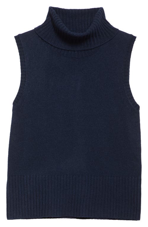 Shop Veronica Beard Mazzy Turtleneck Sleeveless Cashmere Sweater In Navy