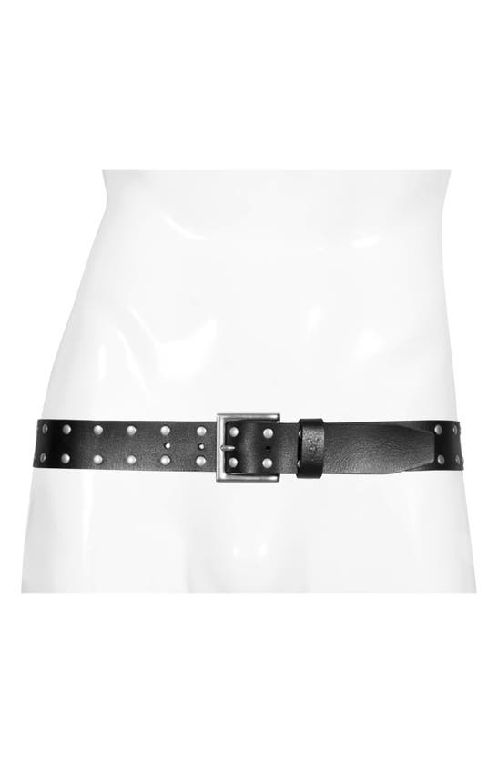 Shop Allsaints Studded Leather Belt In Black
