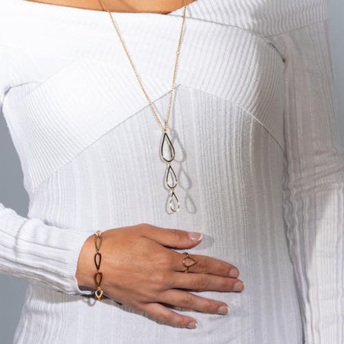 Lucy Quartermaine Tri Petal Long Pendant In Silver