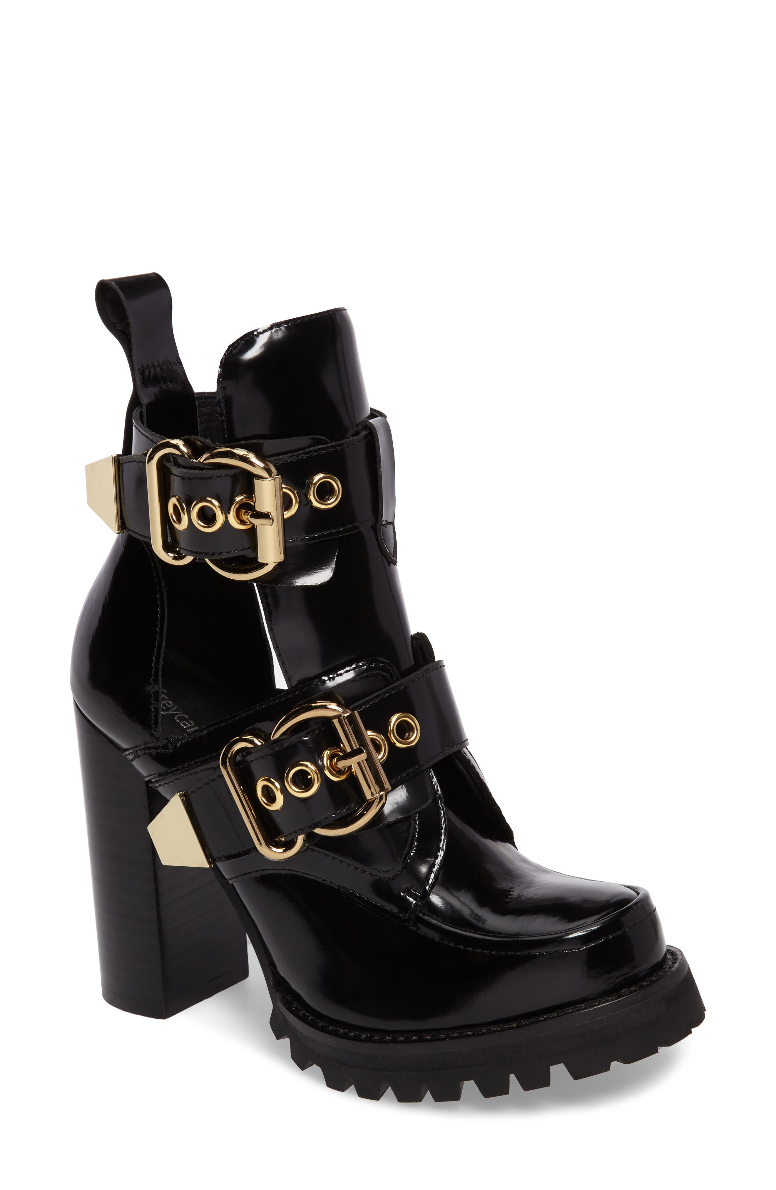 Jeffrey Campbell Craven Buckle Strap Bootie- Black