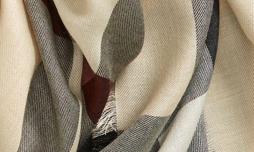 Shop Burberry Check Lightweight Cashmere & Silk Scarf In Stone