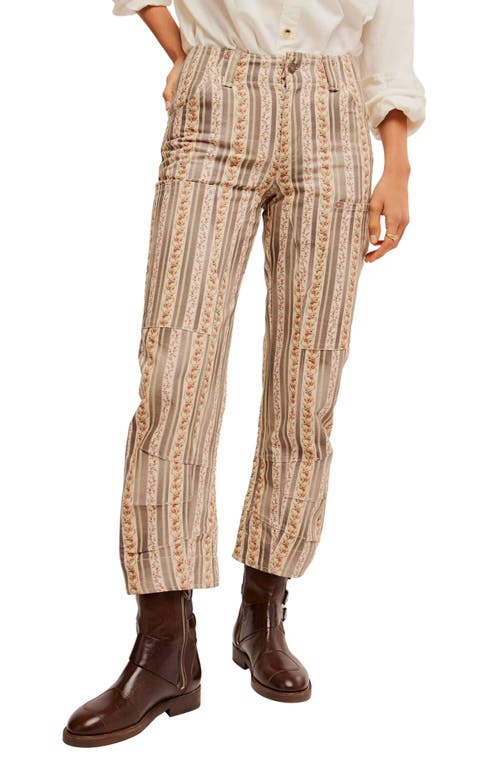 Shop Free People Supersonic Stripe Pants In Beige/grey Combo