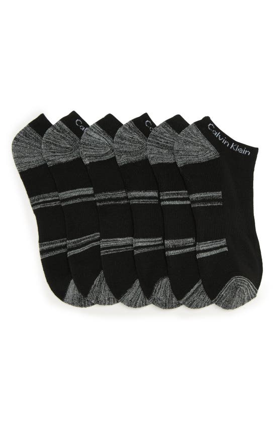Calvin Klein Dual Feed Cushion No Show Socks In Black Assorted