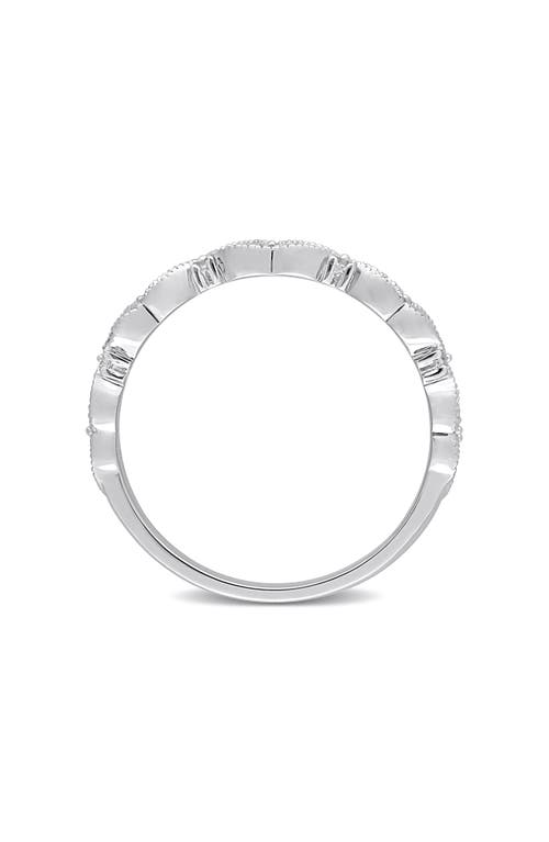Delmar Diamond Semi Eternity Ring In White Gold