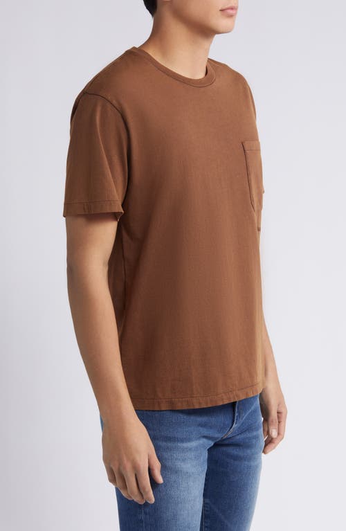 Shop Frame Vintage Wash Pocket T-shirt In Brown