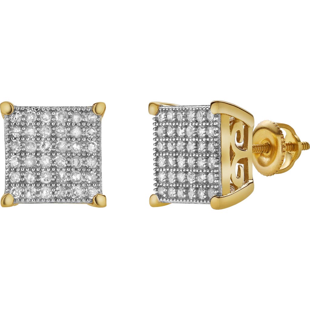 Luvmyjewelry Valindra 10k Yellow Gold Cluster Diamond Unisex Earrings In 10k Yellow Gold