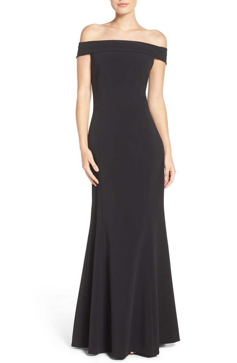 Laundry by Shelli Segal Stretch Crepe Fit & Flare Gown | Nordstrom