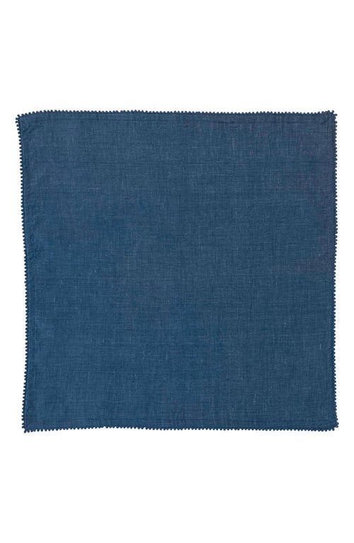 Juliska Berry Trim Blush Napkin, Set Of 4 In Navy