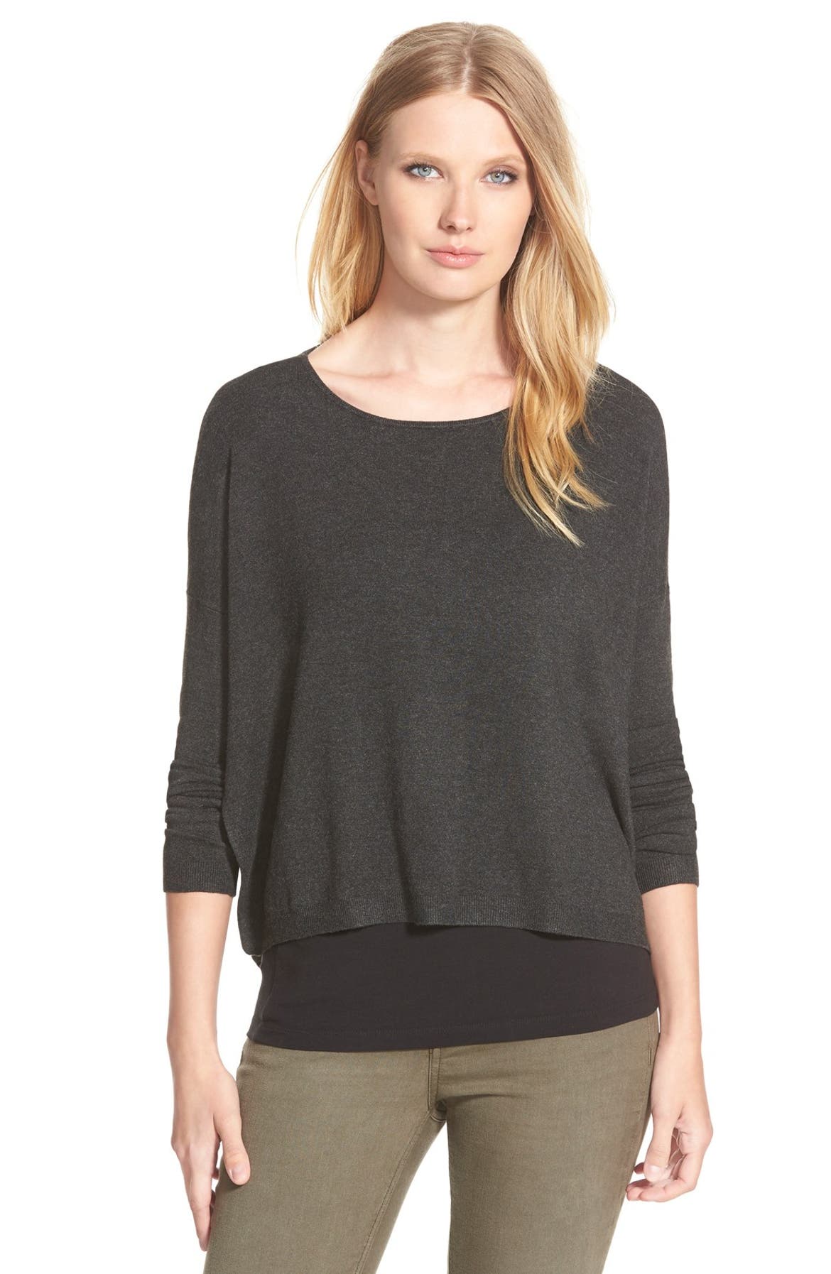 Eileen Fisher Bateau Neck Boxy Top | Nordstrom