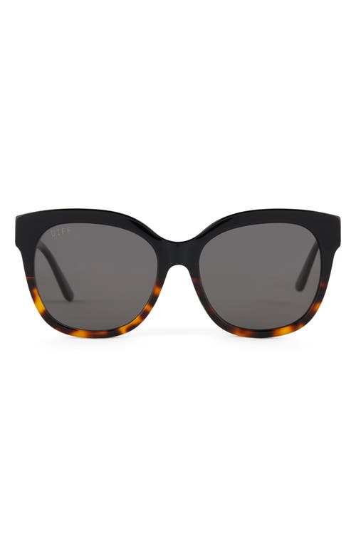 DIFF Maya 56mm Polarized Round Sunglasses in Black Multi at Nordstrom