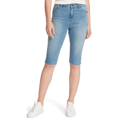 Sanctuary Modern High Waist Skimmer Denim Bermuda Shorts, Blue