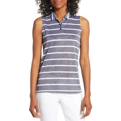 Nike Dri-Fit Stripe Sleeveless Polo, Black