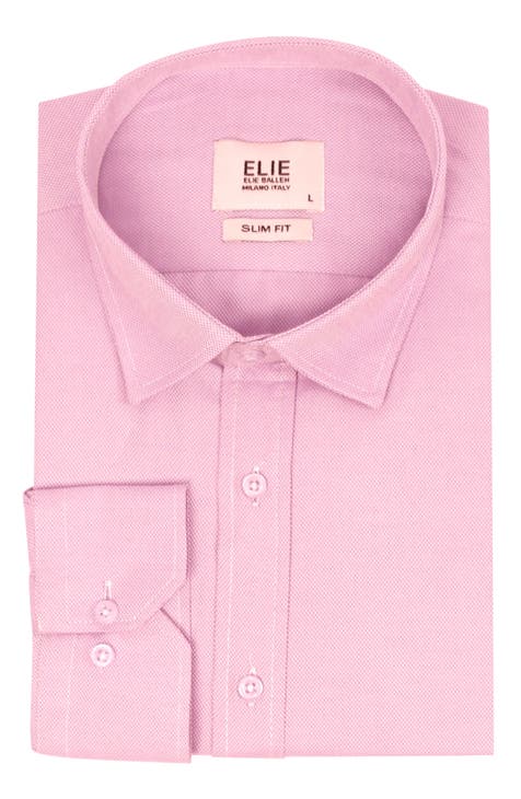 Men's Pink Slim Fit Dress Shirts