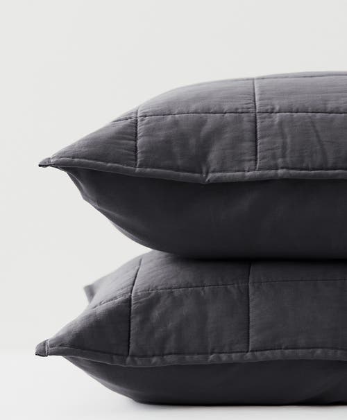 Shop Pact Organic Quilted Sham 2-pack In Charcoal