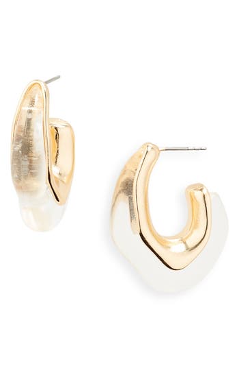 Shop Stephan & Co. Resin Hoop Earrings In Gold