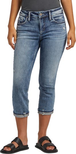 Silver Jeans Co. Elyse Distressed Capri Jeans Nordstrom