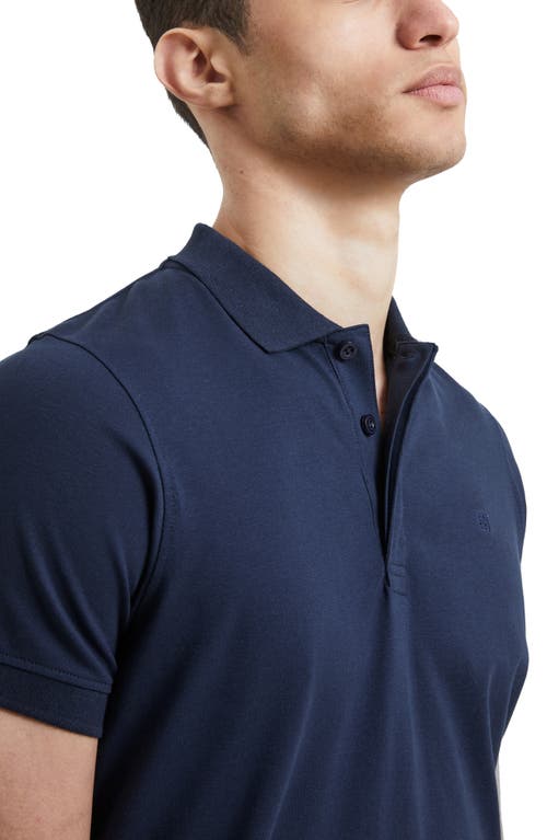 Shop French Connection Danaforth Stretch Cotton Piqué Polo In Blue Nights