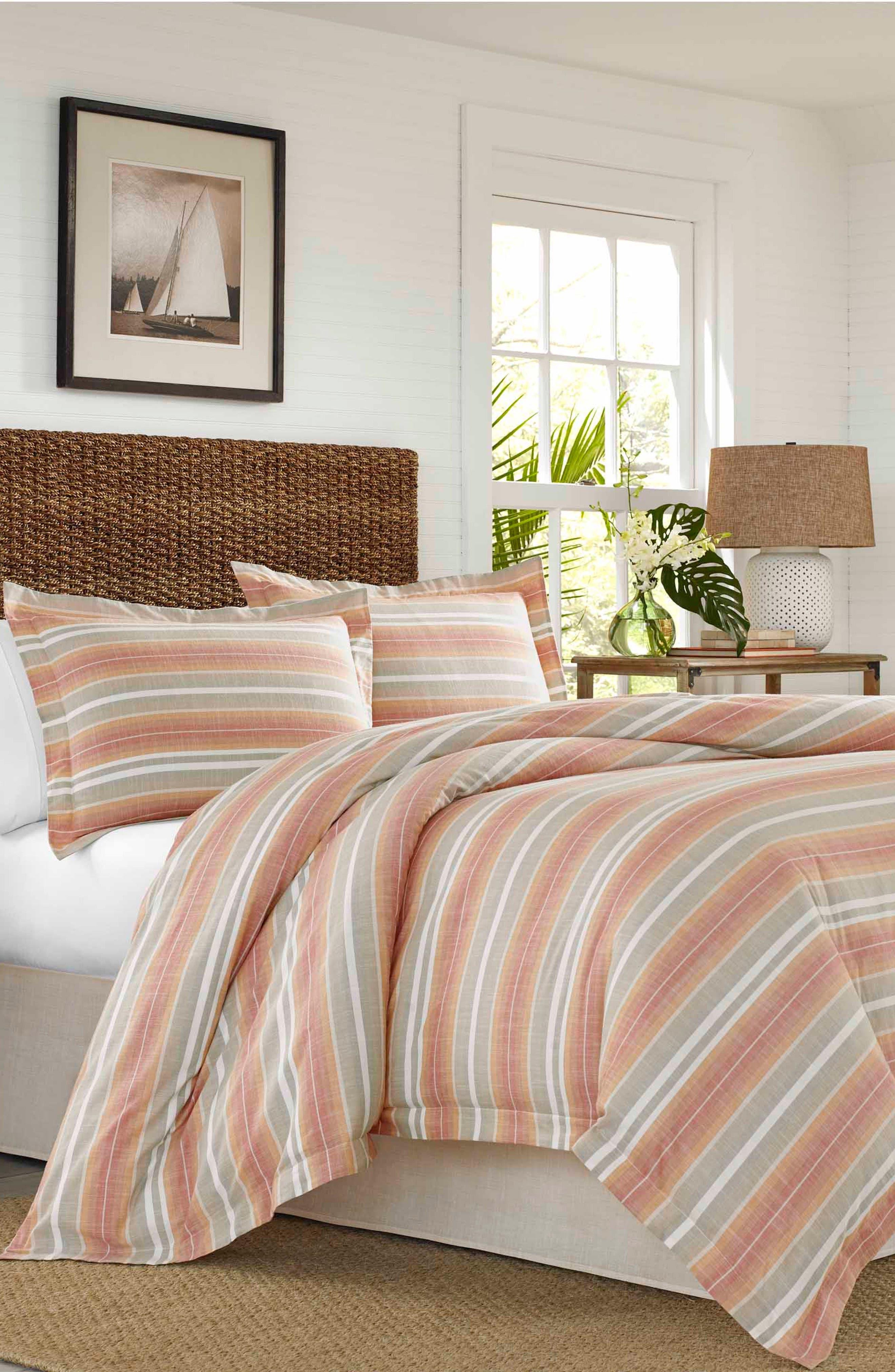 Tommy Bahama Sunrise Stripe Comforter Sham Bed Skirt Set