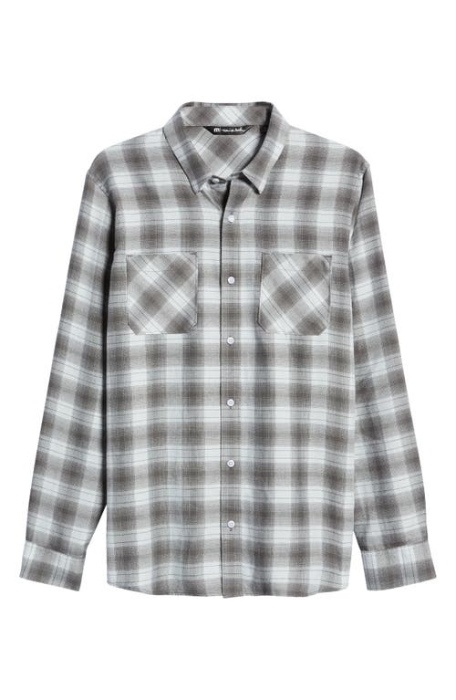 Travismathew Give It A Try Plaid Button-up Shirt In Heather Grey