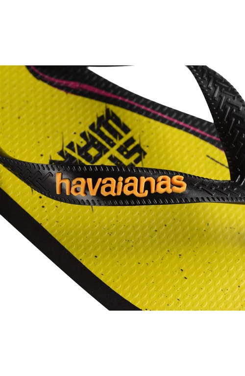 Havaianas 'star Wars™' Flip Flop In Black/pop Yellow