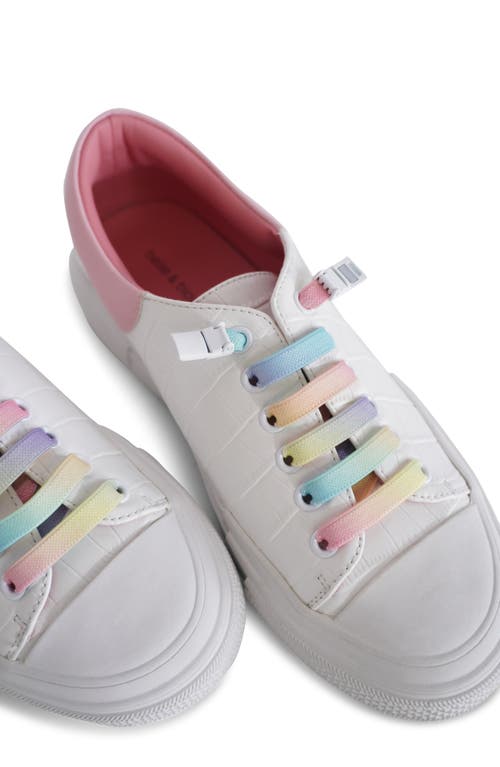 Belle & Bloom Just A Little Dream Croc Leather Sneaker In White