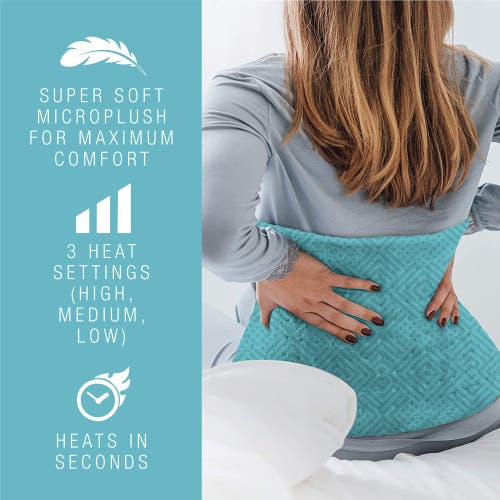 Pursonic Extra Extra Large Electric Heating Pad In Aqua