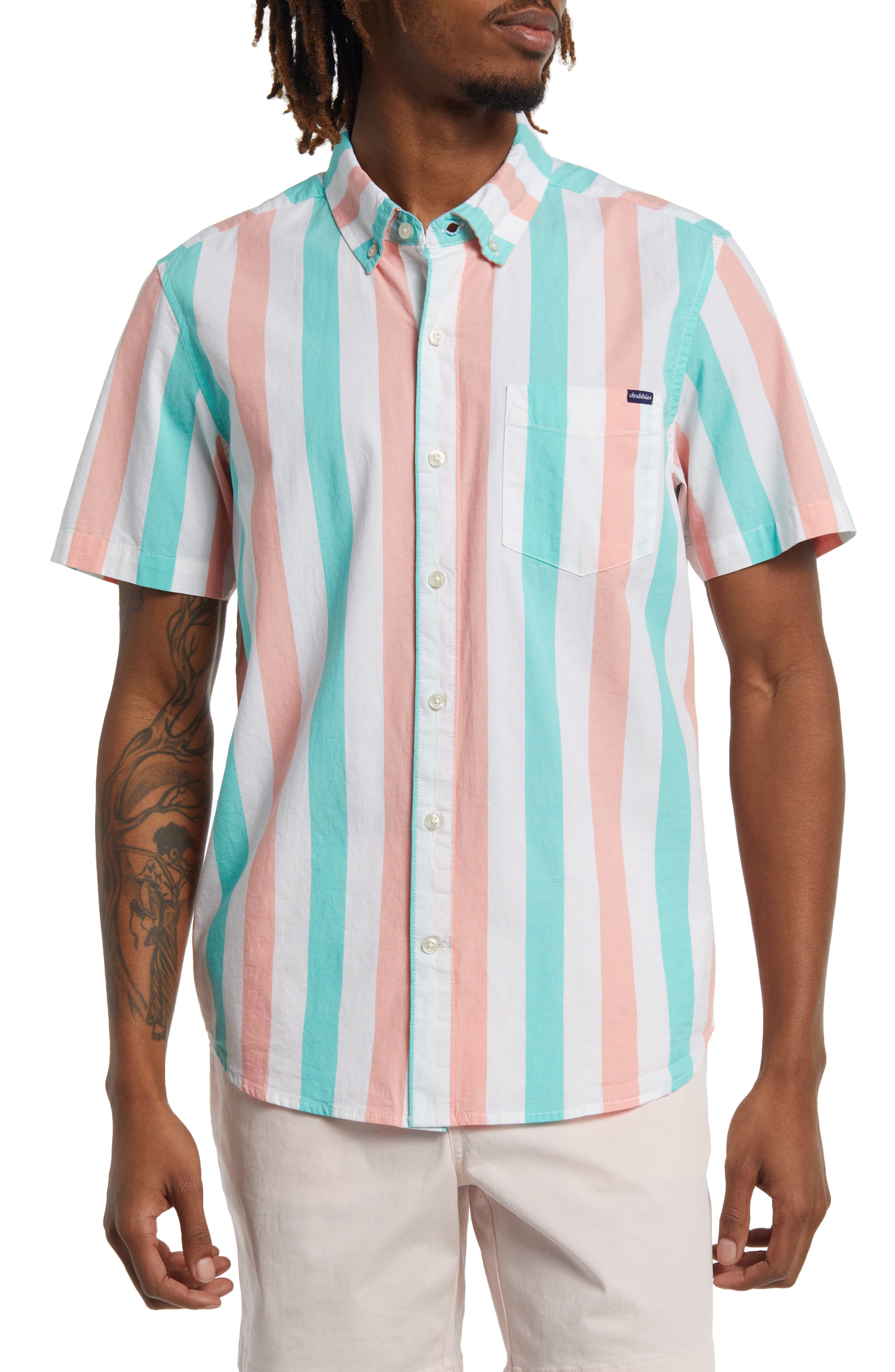 Chubbies Friday Stripe Stretch ButtonDown Shirt Nordstrom