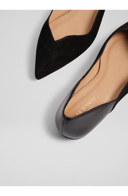 Shop Lk Bennett Iris Pointed Toe Flat In Black