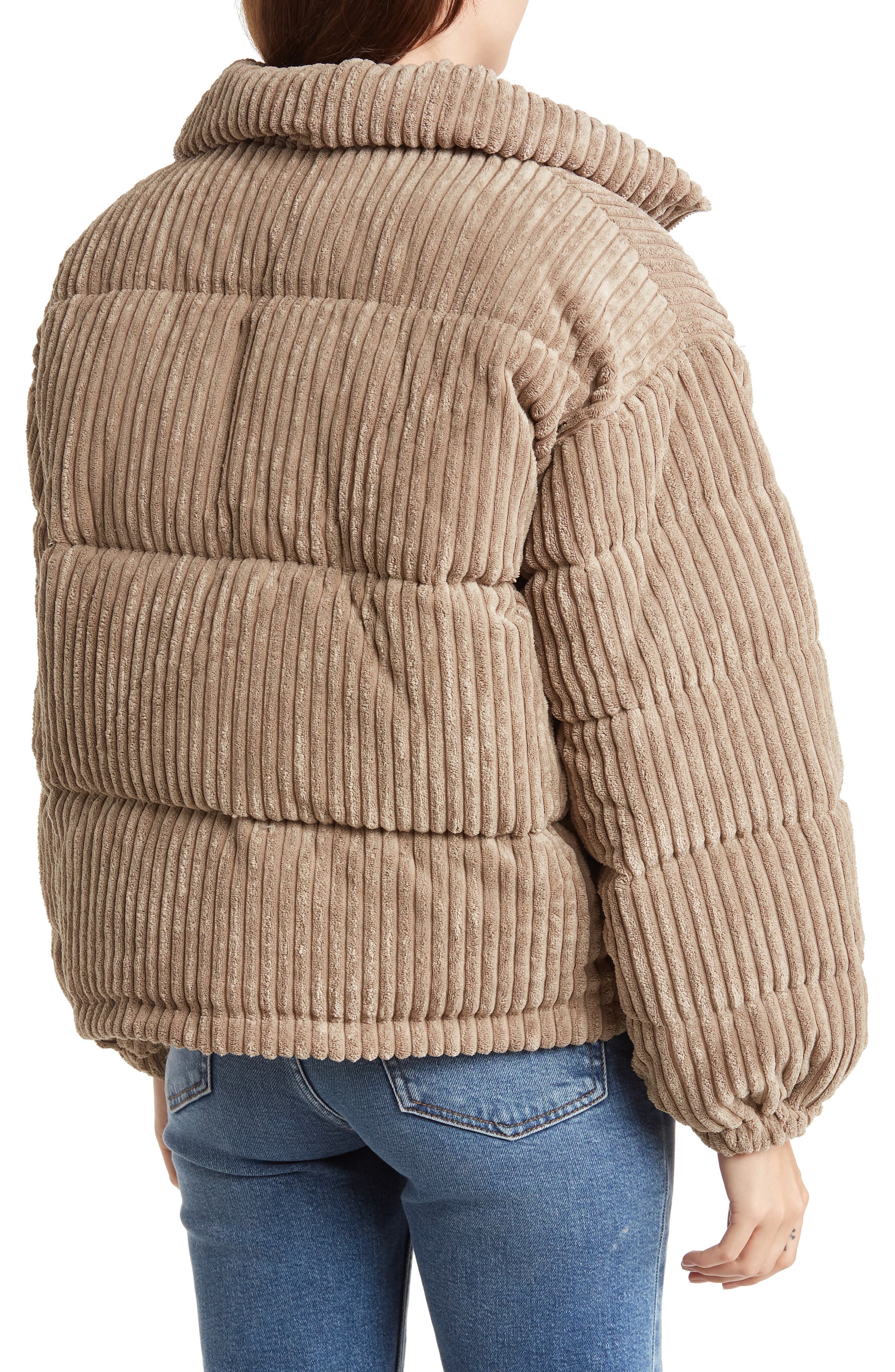 Vigoss Cropped Corduroy Puffer Coat 
