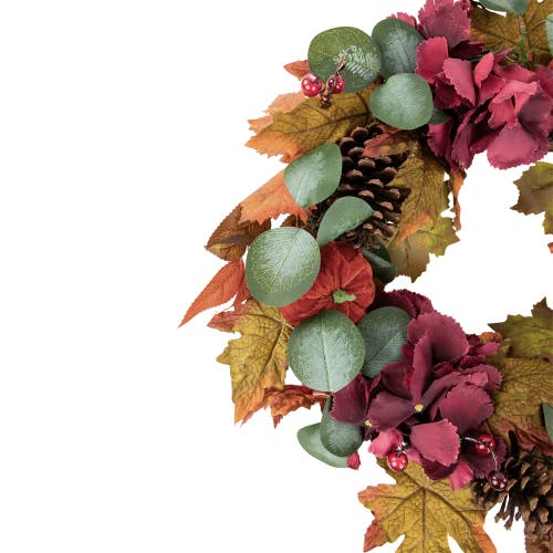 Northlight Fall Harvest Artificial Floral Wreath In Orange