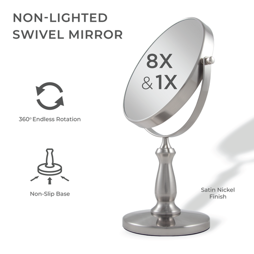 Shop Zadro Makeup Mirror With 8x/1x Magnifications In Satin Nickel